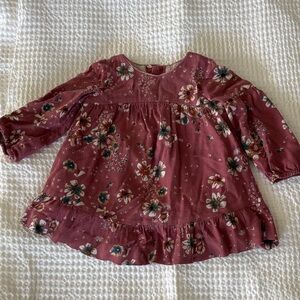 Zara Floral Long Sleeve Kids Top